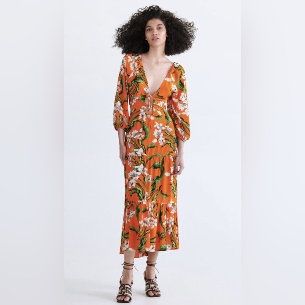 Zara NEW Women's Cut-Out Midi Dress 2492/070 Size Small US 2-4 NWT
